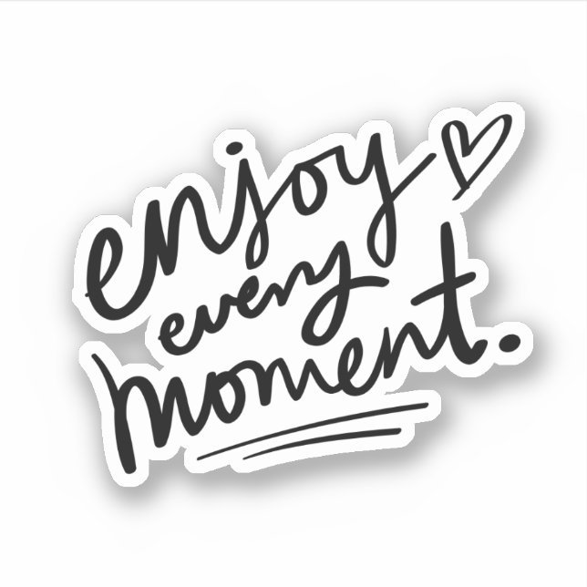 Black White Simple Motivational Quote Sticker (Front)