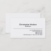 Black White Simple Plain Architect Business Card (Front/Back)