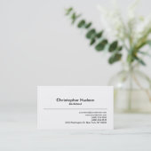 Black White Simple Plain Architect Business Card (Standing Front)