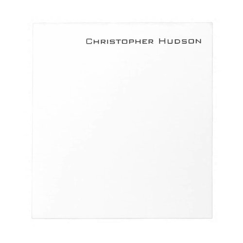 Black White Simple Plain Architect Notepad