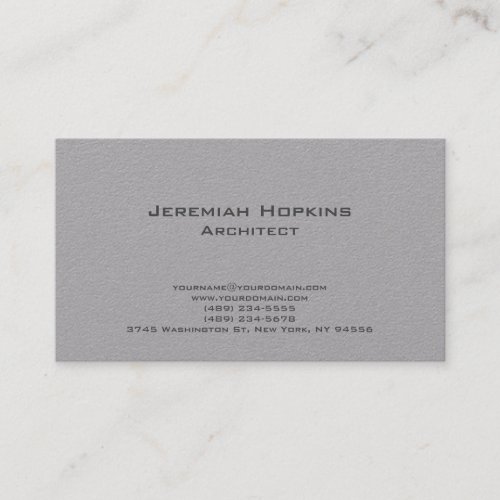 Black White Simple Plain Architect Premium Gray Business Card