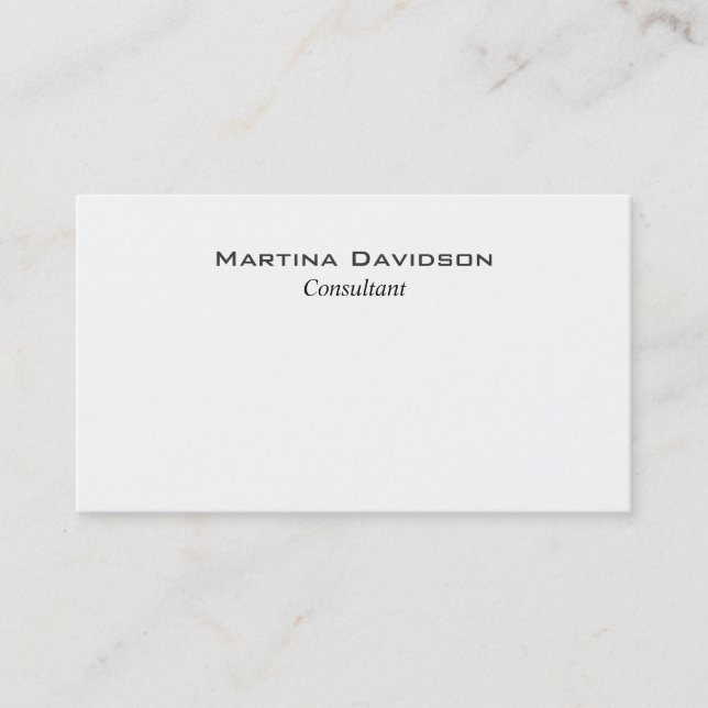 Black White Simple Plain Creative Business Card (Front)