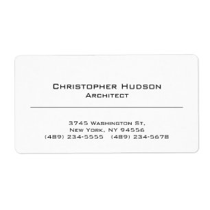 Black White Simple Plain Label