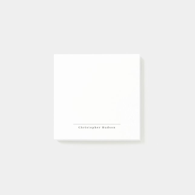 Black White Simple Plain Minimalist Post-it Notes (Front)