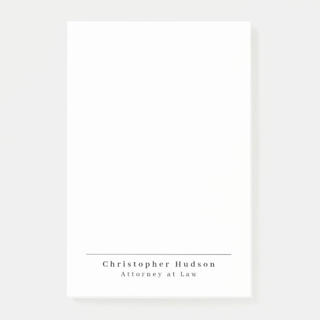 Black White Simple Plain Minimalist Post-it Notes (Front)