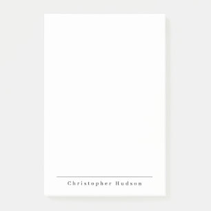 Black White Simple Plain Minimalist Post-it Notes