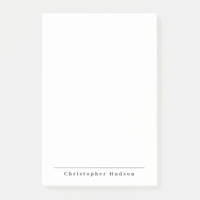 Black White Simple Plain Minimalist Post-it Notes (Front)