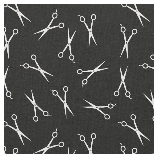 Black White Simple Scissor Pattern Fabric | Zazzle