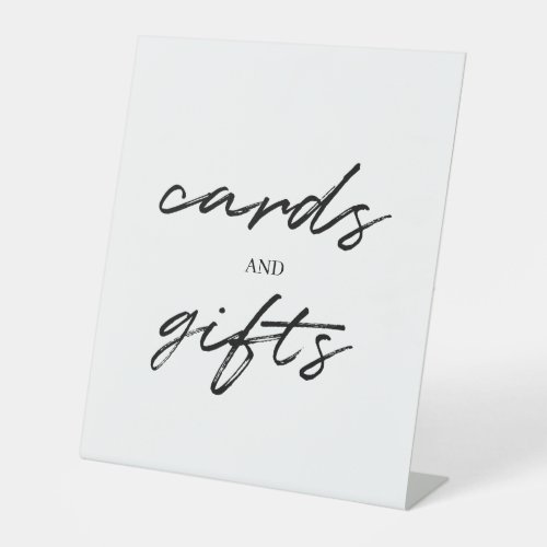 Black White Simple Script  Wedding Cards  Gifts  Pedestal Sign