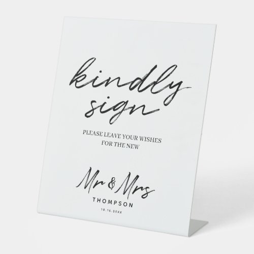 Black White Simple Script  Wedding Guest Book Sign