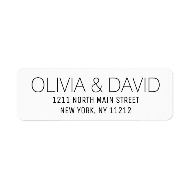 Black White Simple Text Label (Front)