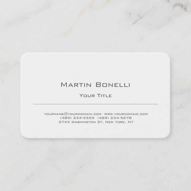 Black & White Simple Trendy Business Card (Front)
