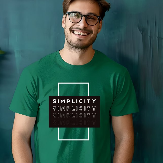 Black White Simple Typography Simplicity T-Shirt (Creator Uploaded)