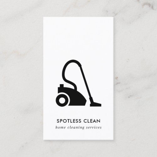 BLACK WHITE SIMPLE VACUUM CLEANER CLEANING SERVICE BUSINESS CARD