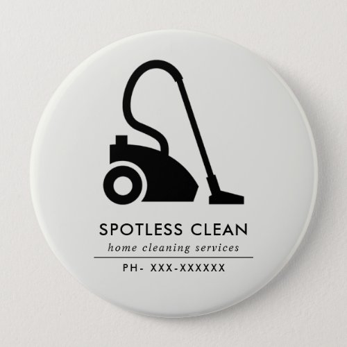 BLACK WHITE SIMPLE VACUUM CLEANER CLEANING SERVICE BUTTON