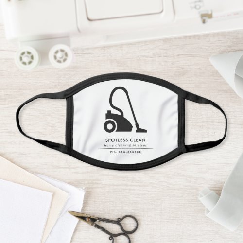 BLACK WHITE SIMPLE VACUUM CLEANER CLEANING SERVICE FACE MASK