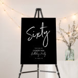Black & White Sixty 60th Birthday Party Welcome Foam Board<br><div class="desc">Welcome your guest with this modern birthday welcome sign. This sign features a simple script "Sixty" and "60th Birthday Party" in black & white color theme. You can customize the name and the date. Matching invitations and party supplies are available at my shop BaraBomDesign.</div>