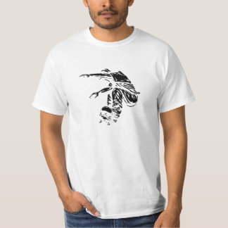 Black & White Skateboarder Illustration T-Shirt