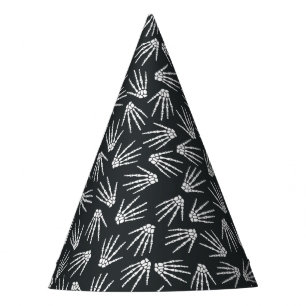 Black & White Skeleton Hand Pattern Birthday Party Party Hat