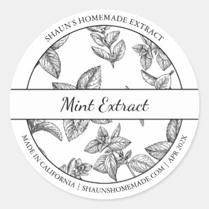 Black & White Sketch Mint Extract label