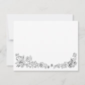 Black White Sketched Floral Botanical Custom Notes (Back)