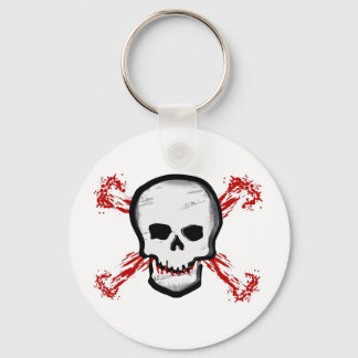Black/White Skull & Bloody Cross Bones Keychain