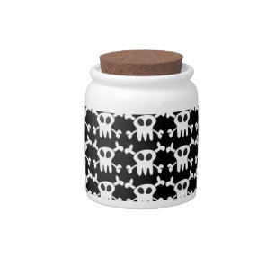 Black & White Skull Candy Jar