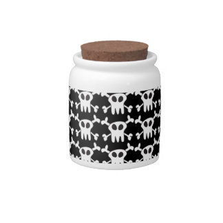 Black & White Skull Candy Jar
