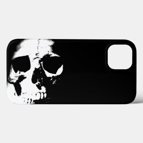 Black  White Skull iPhone 13 Case