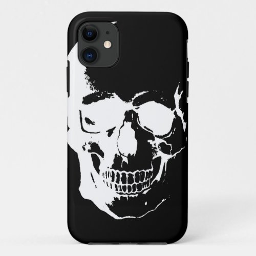 Black  White Skull iPhone 11 Case