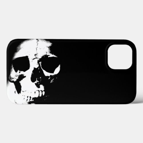 Black  White Skull iPhone 13 Case