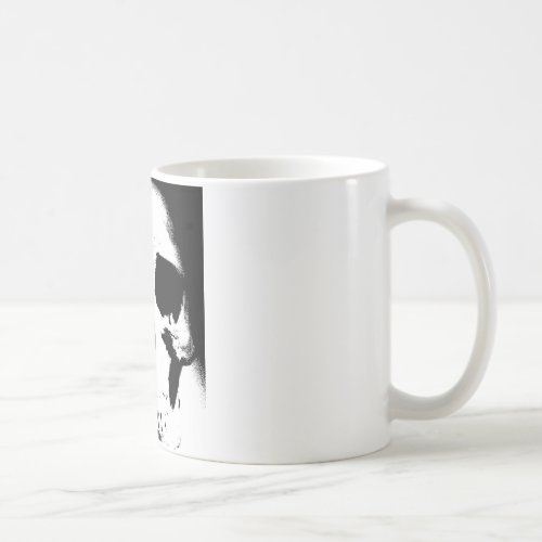 Black  White Skull Coffee Mug