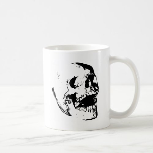 Black White Skull Coffee Mug