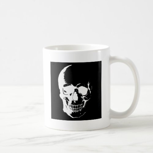 Black  White Skull Coffee Mug