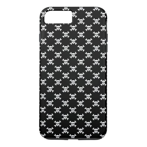 Black White Skull  Crossbones Polka Dots iPhone 8 Plus7 Plus Case