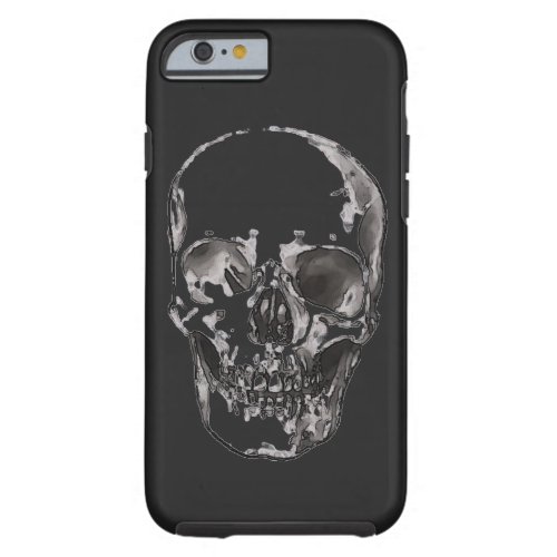 Black  White Skull Heavy Metal Rock Fantasy Art Tough iPhone 6 Case