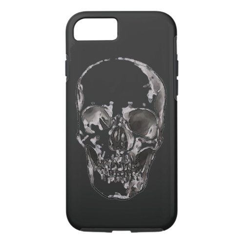 Black  White Skull Heavy Metal Rock Fantasy Art iPhone 87 Case