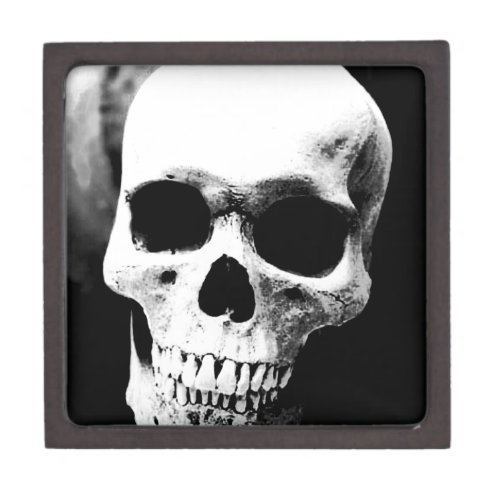 Black  White Skull Jewelry Box