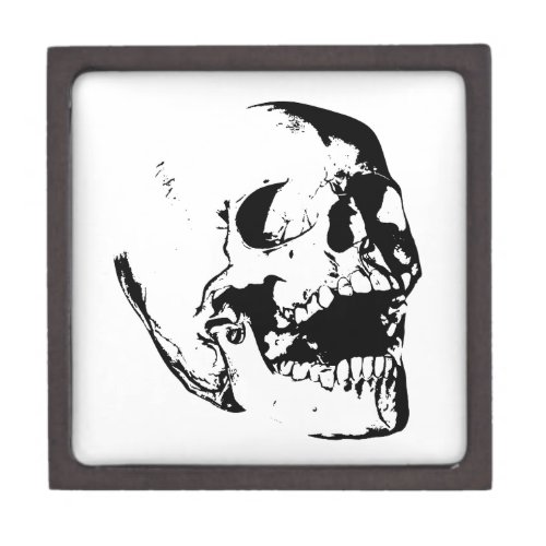 Black White Skull Keepsake Box