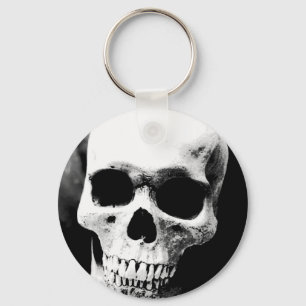 Black & White Skull Keychain