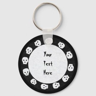 Black-White Skull Keychains