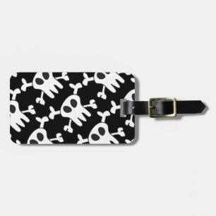 Black & White Skull Luggage Tag