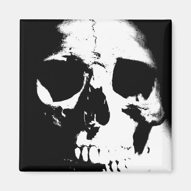 Black & White Skull Magnet (Front)