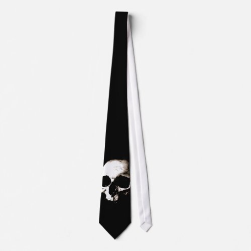 Black  White Skull Neck Tie