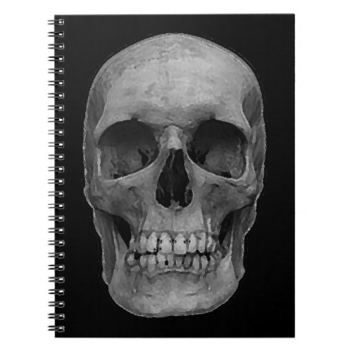 Black  White Skull Notebook