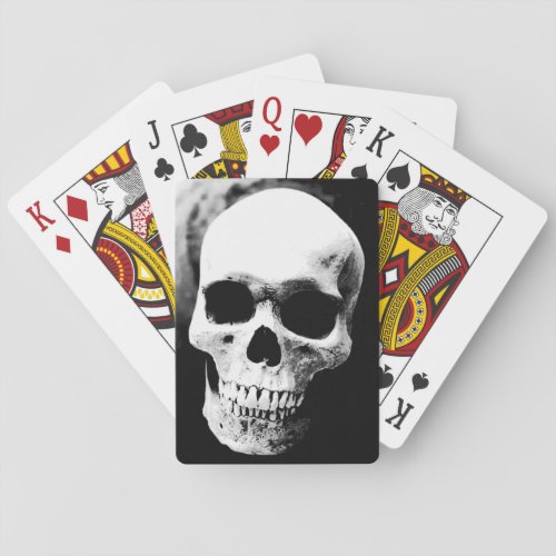 Black  White Skull Playing Cards