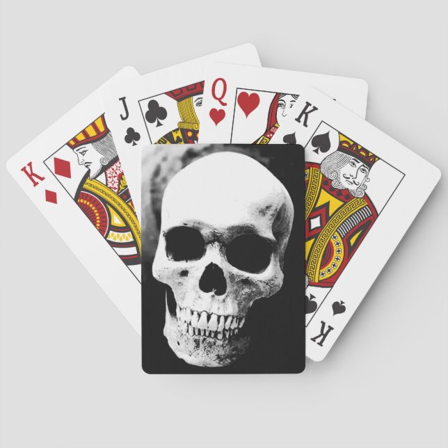 Black & White Skull Poker Cards (Back)