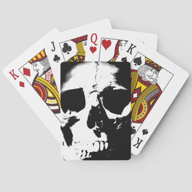 Black & White Skull Poker Cards (Back)