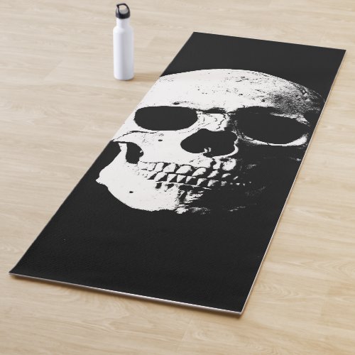 Black White Skull Pop Art Fitness Template Yoga Mat