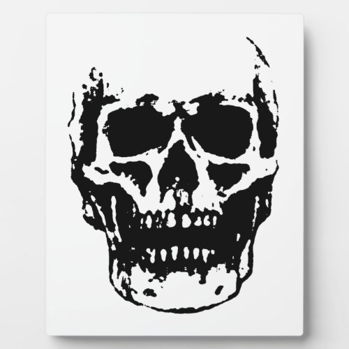 Black White Skull Pop Art Plaque